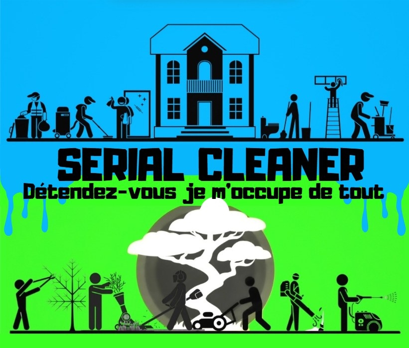 Affiche Serial Cleaner présentant le nettoyage intérieur et extérieur à Périgueux.